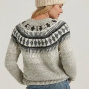 Lucky Brand Fair Isle Crew Neck Wool Blend patterned sweater. Size XS